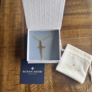Susan Shaw Gold Cross Necklace